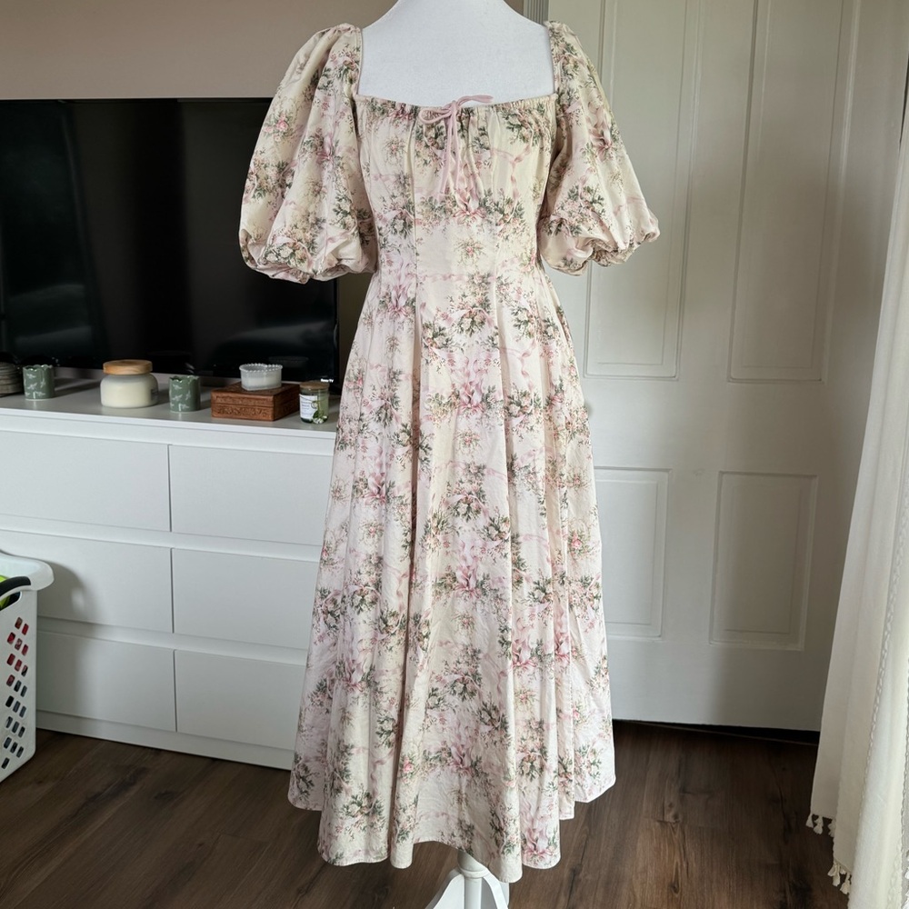Selkie Floral Puff Sleeve Day Dress